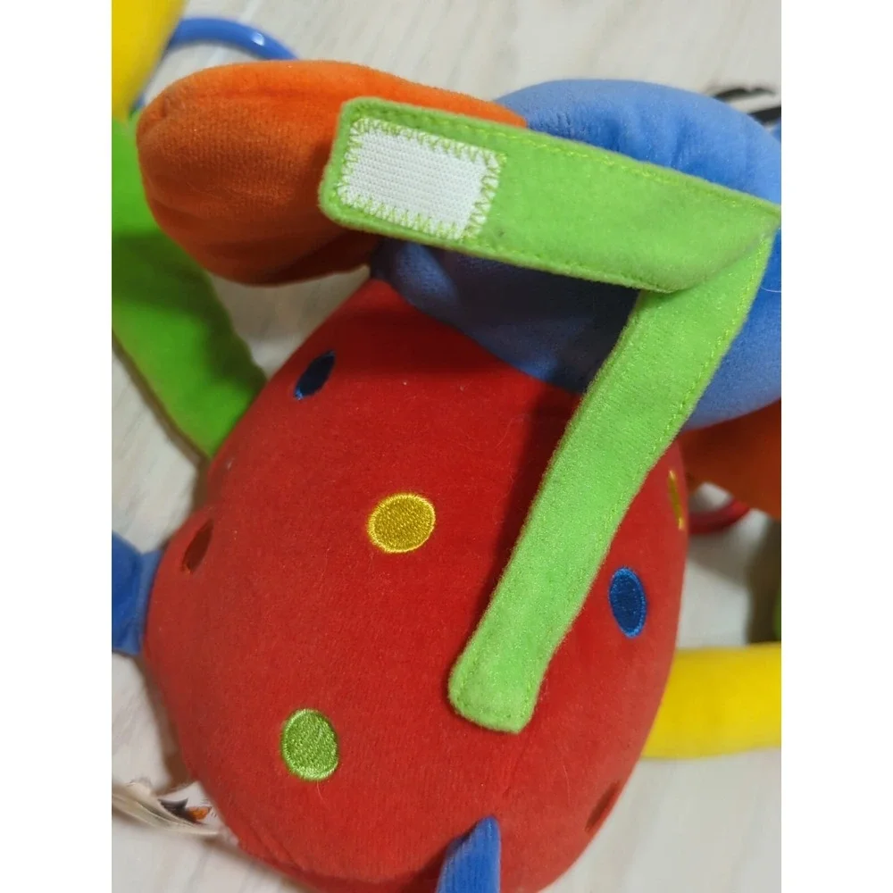Jellycat Jelly kitten multi-colored elephant chime rattle rings nose feet stripe